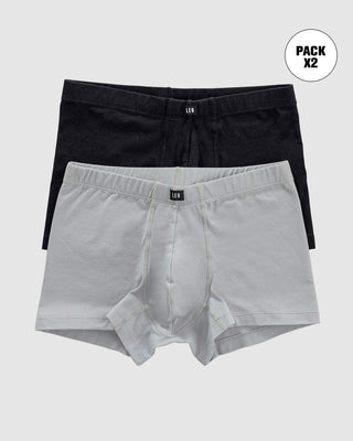 Paquete x 2 bóxers cortos en algodón#color_s02-gris-claro-negro