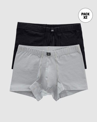 Paquete x 2 bóxers cortos en algodón#color_s02-gris-claro-negro