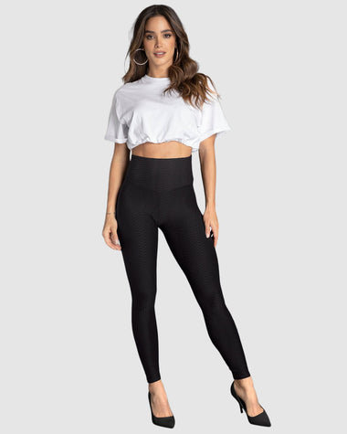 Legging levanta glúteos que moldea los glúteos y afina el abdomen y la cintura#color_700-negro