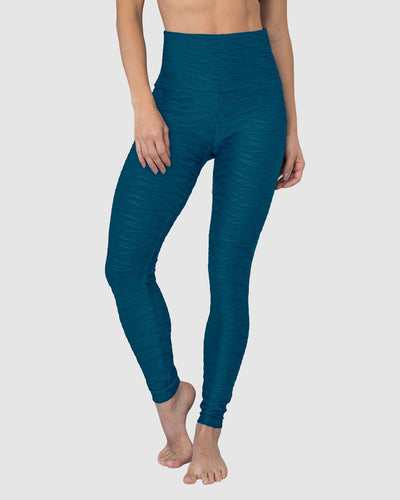 Legging control fuerte de abdomen textura acanalada#color_513-verde-azul