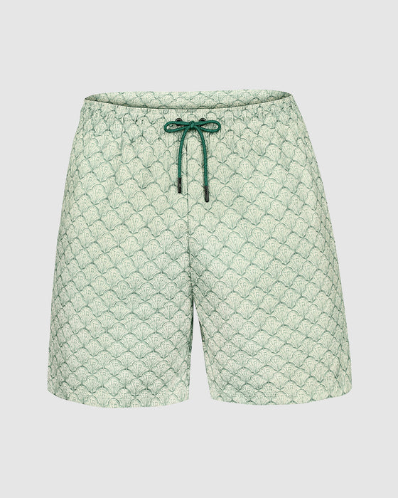 Pantaloneta de baño masculina con práctico bolsillo al lado derecho#color_061-verde-estampado