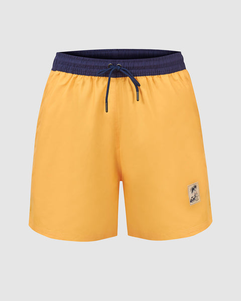 Pantaloneta de baño masculina con práctico bolsillo al lado derecho#color_113-amarillo