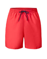 Pantaloneta de baño masculina con práctico bolsillo al lado derecho#color_323-rojo-medio