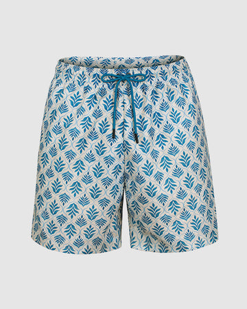 Pantaloneta de baño masculina con práctico bolsillo al lado derecho#color_395-marfil