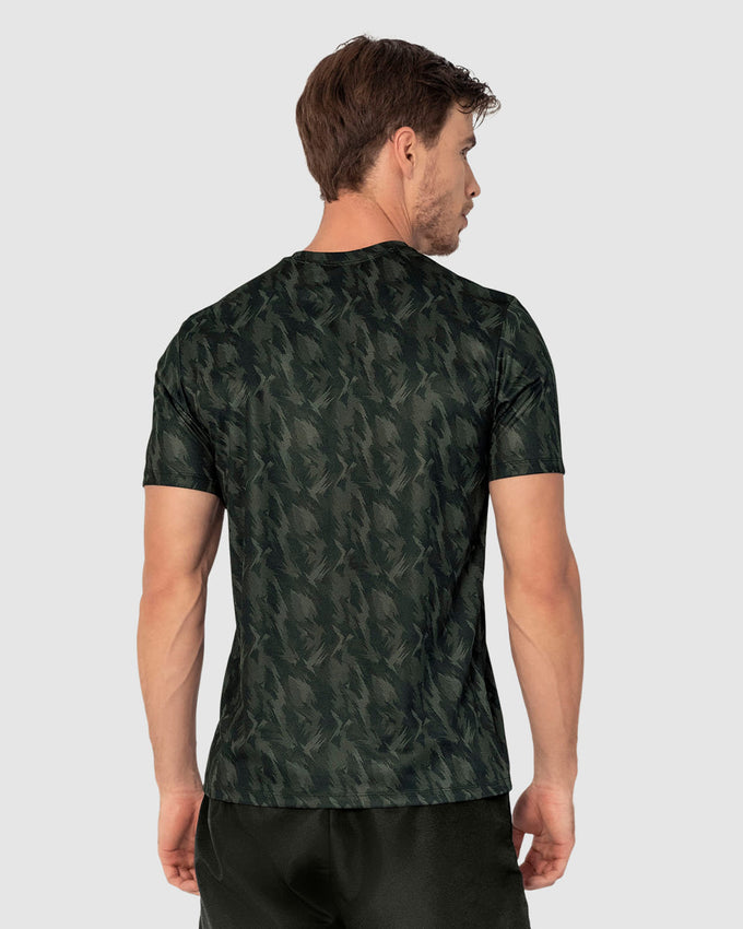Camiseta deportiva masculina con tecnología de secado rápido#color_060-verde-oscuro-estampado