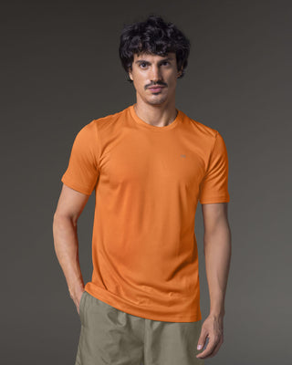 Camiseta deportiva masculina semiajustada de secado rápido#color_202-naranja