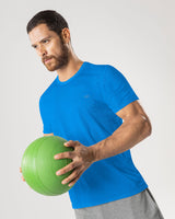 Camiseta deportiva masculina semiajustada de secado rápido#color_584-azul-medio