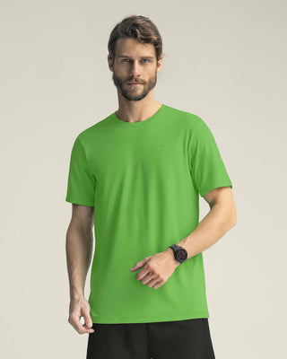 Camiseta deportiva masculina semiajustada de secado rápido#color_651-verde
