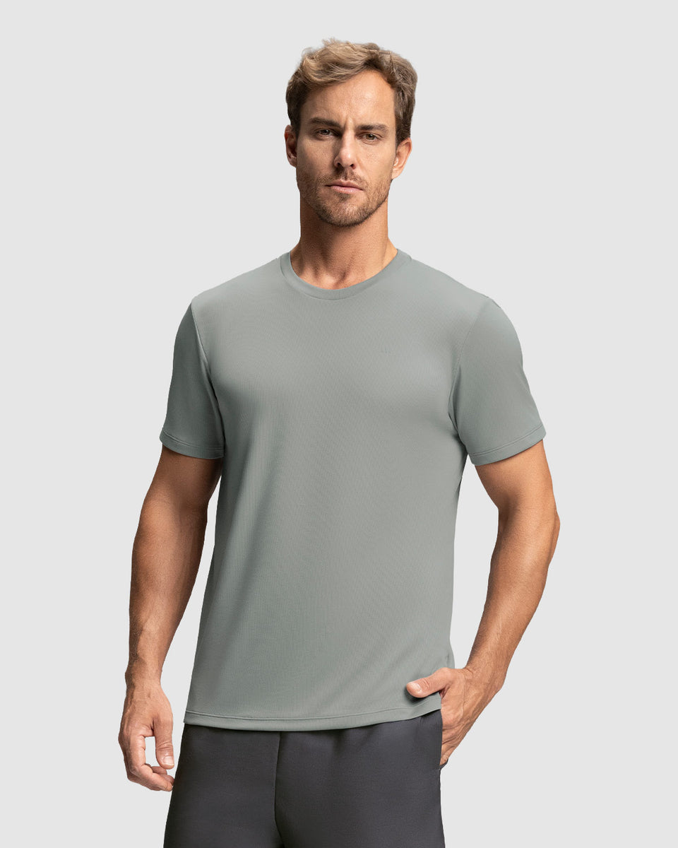 Camiseta deportiva masculina semiajustada de secado rápido