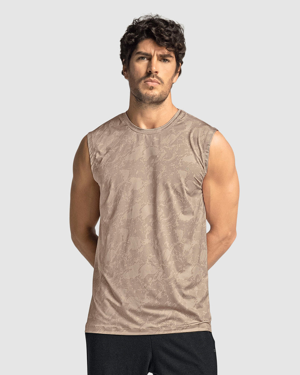 Camiseta manga sisa deportiva y de secado rápido para hombre