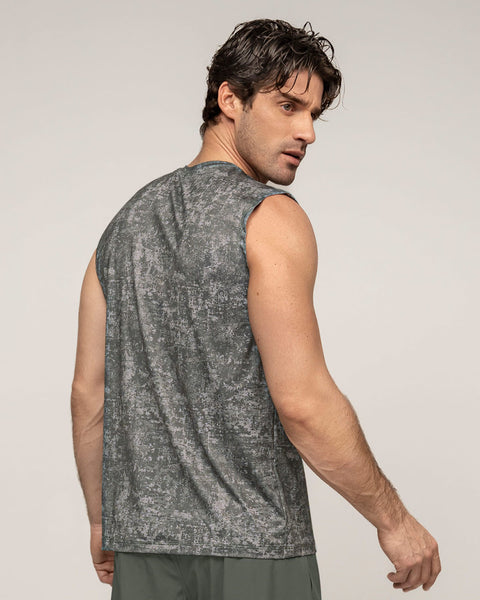 Camiseta manga sisa deportiva y de secado rápido para hombre#color_071-estampado-camuflado-gris