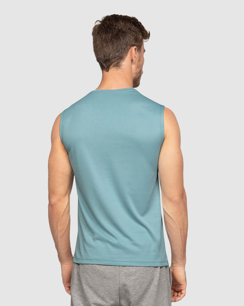 Camiseta manga sisa deportiva y de secado rápido para hombre#color_498-azul