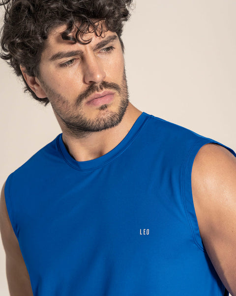 Camiseta manga sisa deportiva y de secado rápido para hombre#color_540-azul-rey