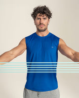 Camiseta manga sisa deportiva y de secado rápido para hombre#color_540-azul-rey