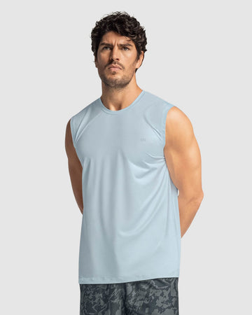 Camiseta manga sisa deportiva y de secado rápido para hombre#color_591-azul-claro