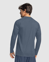 Camiseta deportiva masculina manga larga con protección UV#color_457-azul-grisaceo