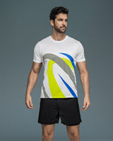Camiseta deportiva masculina con estampado localizado#color_000-blanco