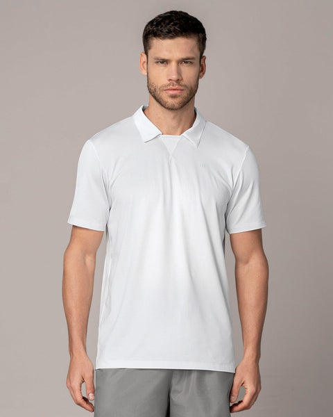 Camiseta deportiva transpirable con cuello tipo polo#color_000-blanco