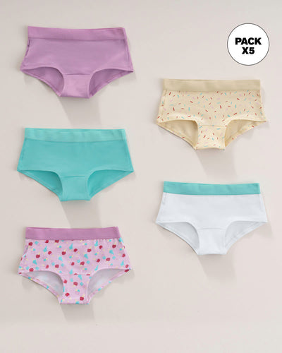 Paquete x 5 panties tipo hipster para niña#color_s30-rosado-claro