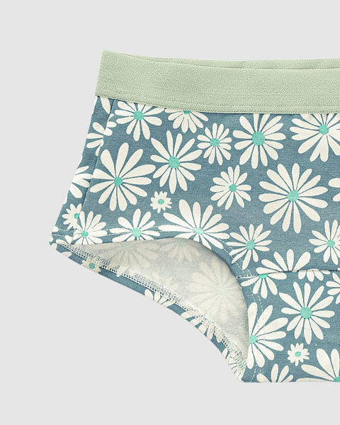 Paquete x 5 panties tipo hipster para niña#color_s32-flores-morado-flor-lila-verde-marfil
