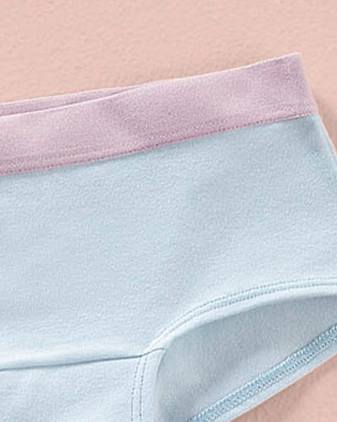 Paquete x 3 panties tipo hipster en algodón suave para niña#color_s44-azul-claro-estampado-rosado