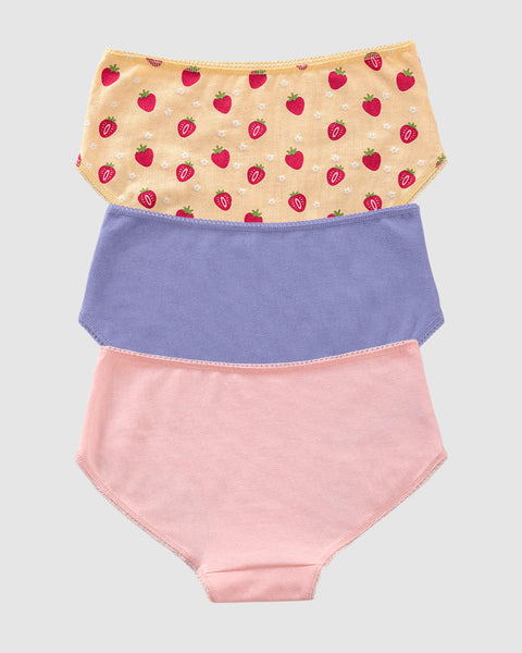 Paquete x3 panty clásico para niña#color_s02-amarillo-estampado-puntos-azul-rosa