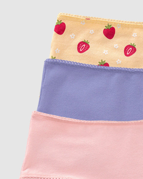 Paquete x3 panty clásico para niña#color_s02-amarillo-estampado-puntos-azul-rosa