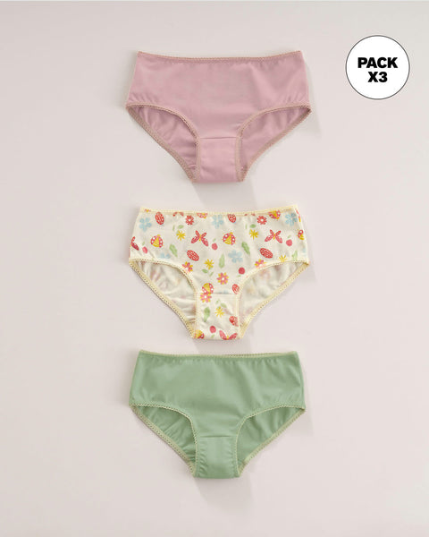 Paquete x3 panty clásico para niña#color_s33-marfil-estampado-estrellas