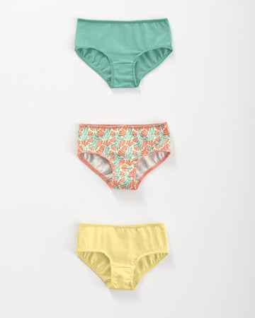 Paquete x 3 panties clásicos en algodón suave para niña#color_s31-coral-estampado-amarillo-verde