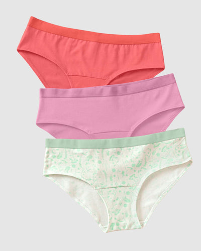 Paquete x 3 panties estilo hipster en algodón#color_s60-marfil-estampado-coral-rosado