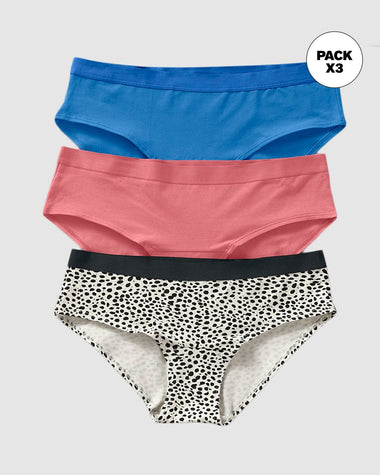 Paquete x 3 panties estilo hípster en algodón#color_s68-manchas-negras-coral-azul