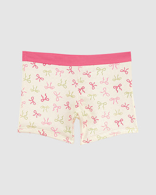 Bóxer para niña elaborado en algodón#color_b23-marfil-estampado-moñitos