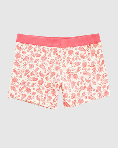 Bóxer para niña elaborado en algodón#color_c04-marfil-estampado-coral