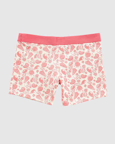 Bóxer para niña elaborado en algodón#color_c04-marfil-estampado-coral