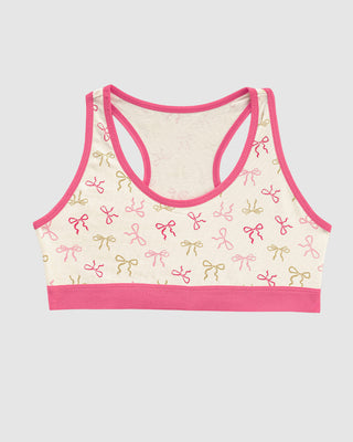 Top con espalda deportiva elaborado en algodón para niña#color_b23-marfil-estampado-monitos