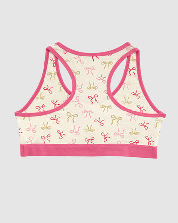 Top con espalda deportiva elaborado en algodón para niña#color_b23-marfil-estampado-monitos