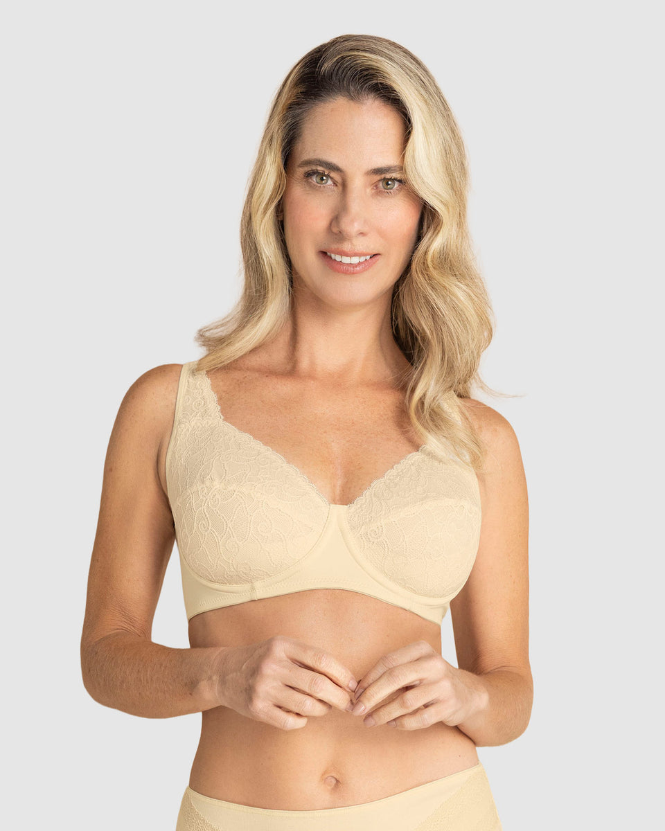 Brasier triangular con copas en encaje y espalda en tela lisa