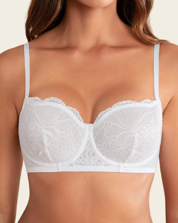 Brasier con copas en encaje y espalda en tul#color_000-blanco