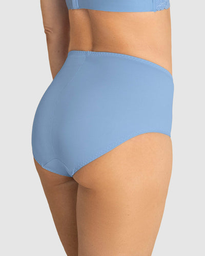 Panty clásico de control suave con toques de encaje en abdomen#color_b47-azul