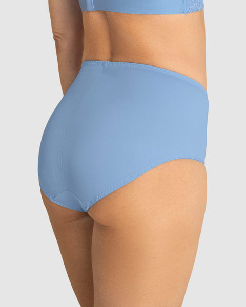 Panty clásico de control suave con toques de encaje en abdomen#color_b47-azul