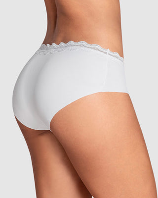 Panty hípster con encaje en cintura tiro medio#color_000-blanco
