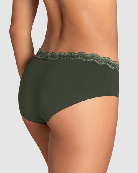 Panty hípster con encaje en cintura tiro medio#color_249-verde-oscuro