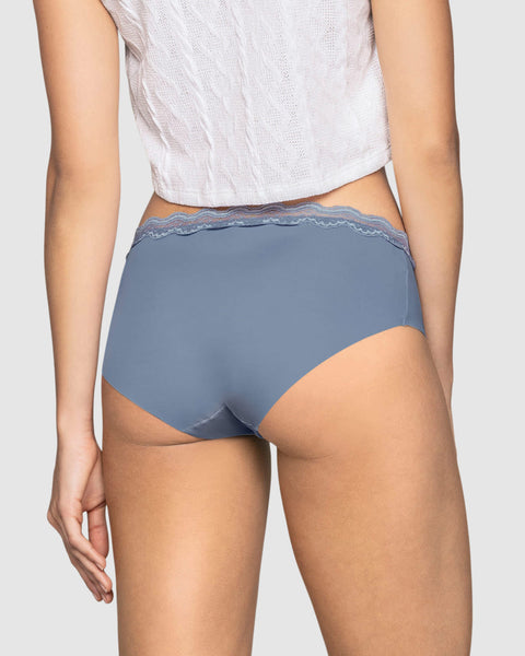 Panty hipster con encaje en cintura tiro medio#color_418-azul-medio