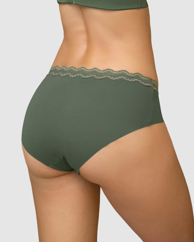 Panty hípster con encaje en cintura tiro medio#color_611-verde