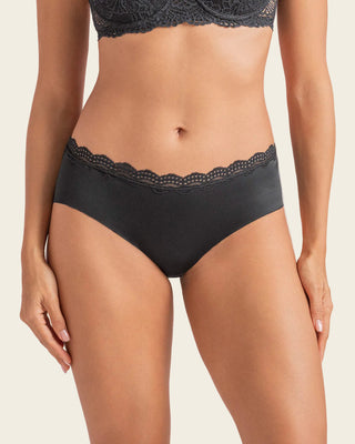 Panty hípster con encaje en cintura tiro medio#color_700-negro