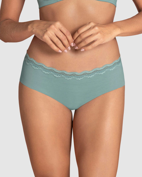 Panty hípster con encaje en cintura tiro medio#color_717-verde-azul