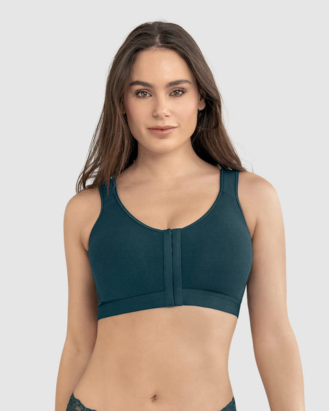 Brasier tipo top multiusos ultracómodo en algodón All in One Bra#color_650-verde-oscuro