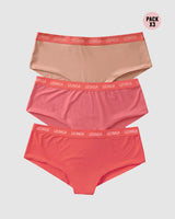 Panties cacheteros paquete x 3 ultracómodos#color_s07-coral-rosado-claro-rosado-medio