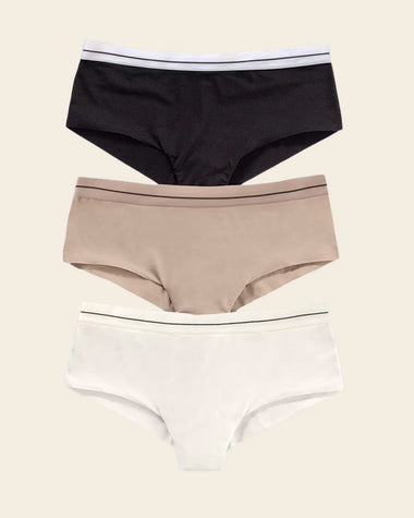 Panties cacheteros paquete x 3 ultracómodos#color_s12-perla-negro-cafe-claro