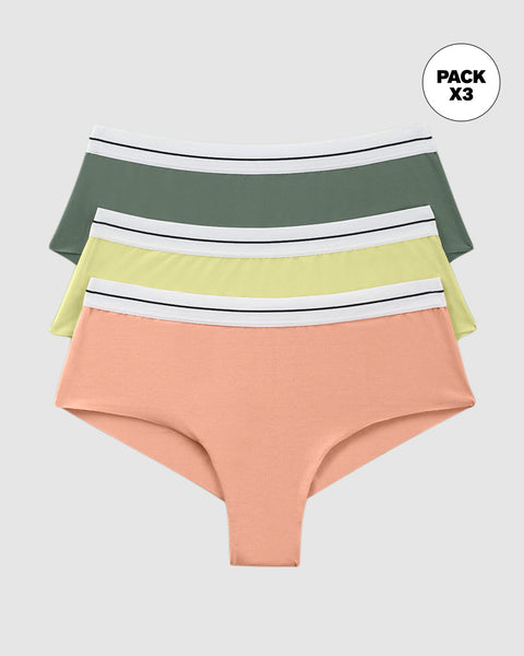 Panties cacheteros paquete x 3 ultracómodos#color_s17-verde-medio-mandarina-medio-verde-claro